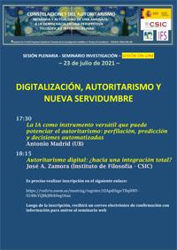 Seminario de investigación "Digitalización, autoritarismo y nueva servidumbre"