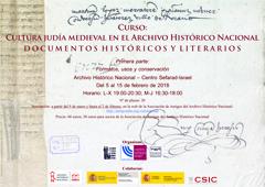 Curso "Cultura Judía Medieval en el Archivo Histórico Nacional. Documentos Históricos y Literarios"