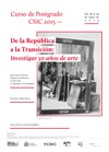 Curso de posgrado "De la República a la Transición: Investigar 50 años de arte"
