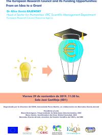 Conferencia "The European Research Council and its funding opportunities: From an idea to a grant"