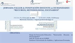 Jornada-Taller de Innovación Docente en Humanidades: Recursos, Metodologías, Escenarios