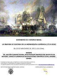 Seminario de Historia Naval: "La marina de guerra en la monarquía hispánica (1713‐1814)"