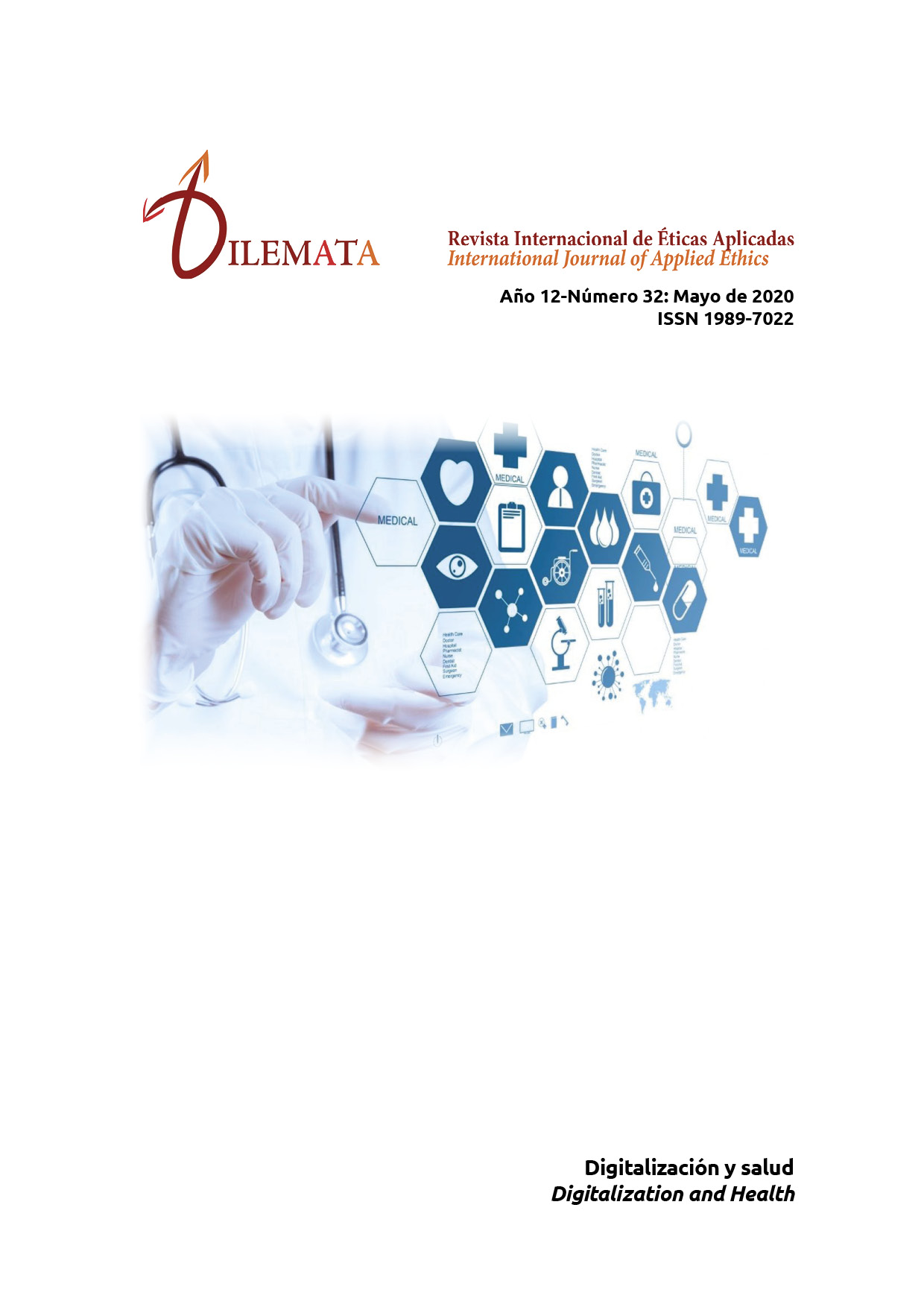 DILEMATA. Revista Internacional de Éticas Aplicadas publica el número 32 de 2020 Portada de la revista