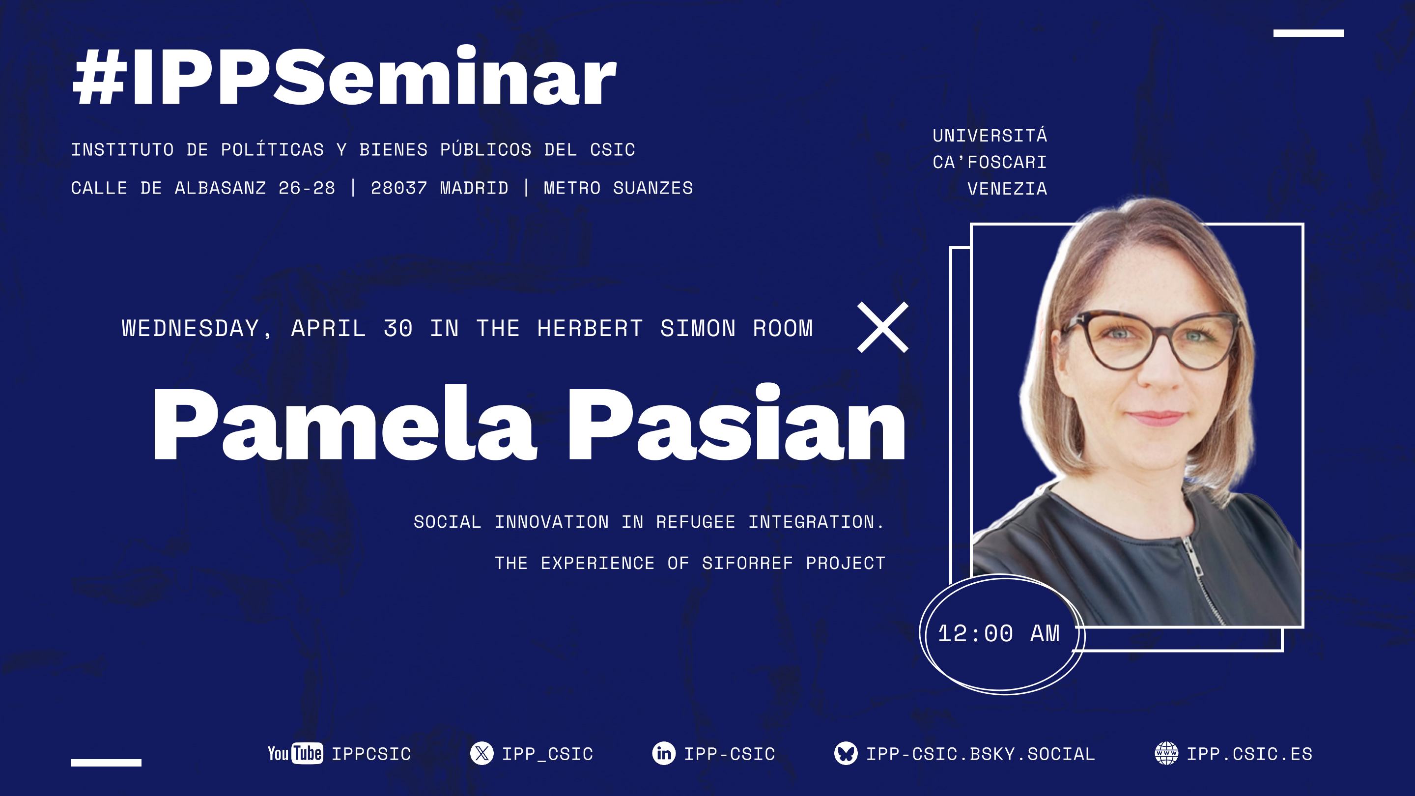 Cartel del seminario IPP con Pamela Pasian