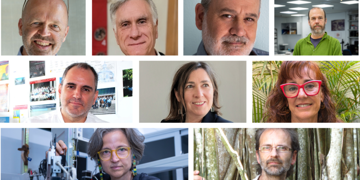 De izda. a dcha. y de arriba abajo: Christian Lüscher, Juan José Ibáñez, Julio Escalona, Ignacio de la Torre, Javier Parcet, María Ximena Senatore, Elisa Martí, Liset M. de la Prida y Juli G. Pausas. /CSIC.