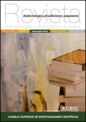 Publicado el Vol 73, Nº 1 de 2018 de la "Revista de Dialectología y Tradiciones Populares" Portada de la revista