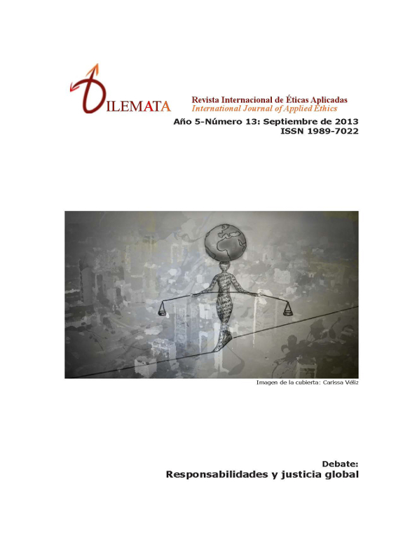 Se publica en la web el número 13 de la revista DILEMATA Revista Internacional de Éticas Aplicadas Portada de la revista