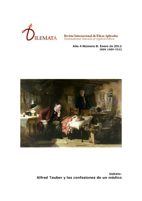 Se publica en la web el número 8 de la revista DILEMATA Revista Internacional de Éticas Aplicadas Portada de la revista