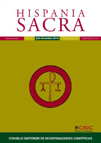 La revista "Hispania Sacra" publica el Vol 72, nº 146 de 2020 Portada de la revista