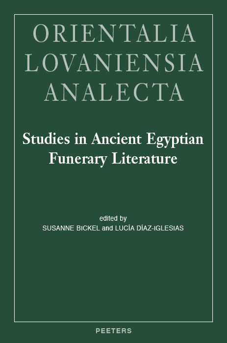 Lucía Elena Díaz-Iglesia (ILC) coeditora y coautora del libro "Studies in Ancient Egyptian Funerary Literature" Portada del libro