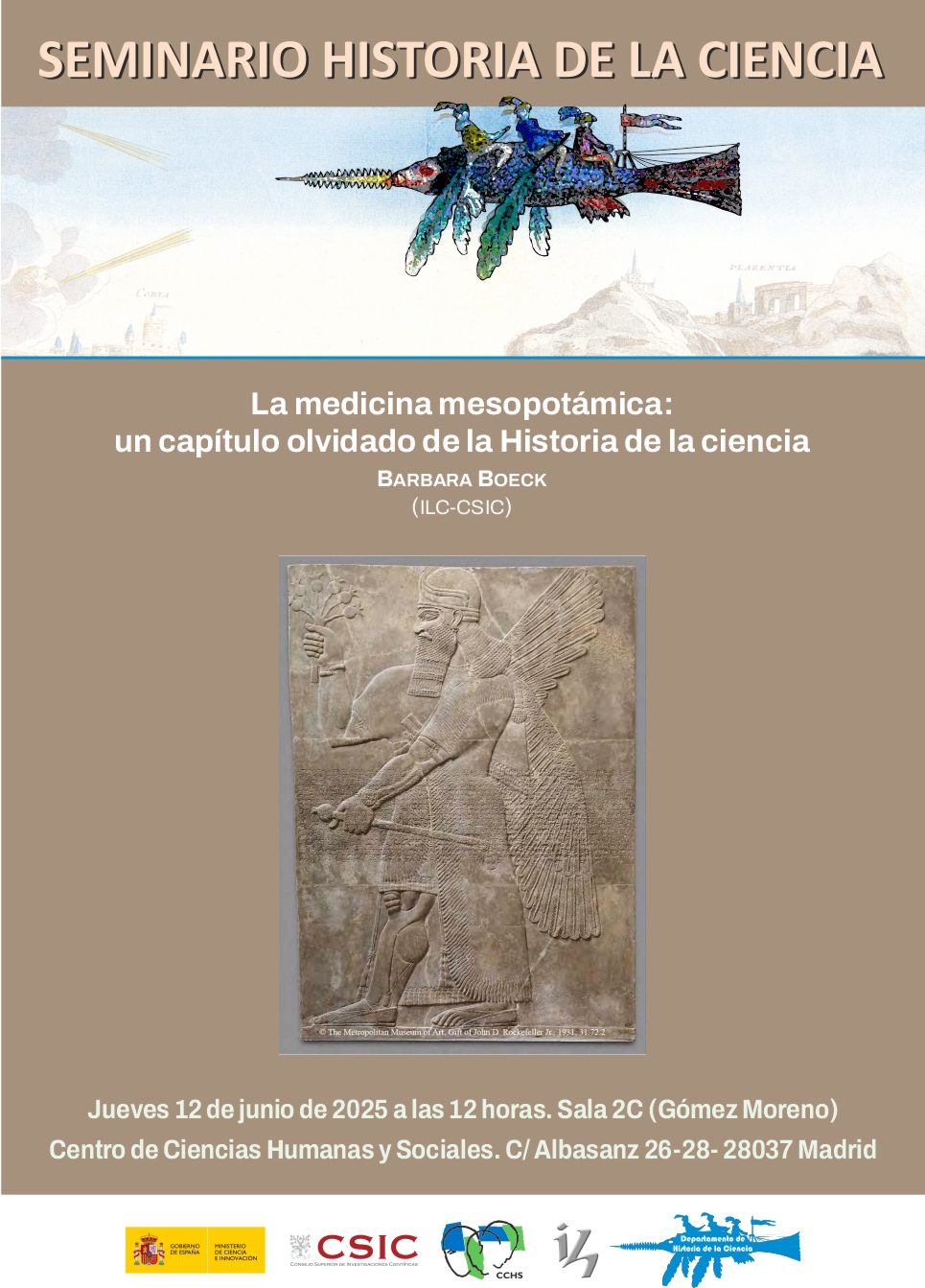 Seminario de Historia de la Ciencia: "La medicina mesopotámica: un capítulo olvidado de la Historia de la ciencia"