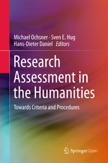 Elea Giménez Toledo (IFS) coautora del libro "Research Assessment in the Humanities" editado en abierto por Springer Cubierta del libro