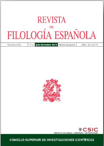 La "Revista de Filología Española" publica el Vol. 100, nº 1 de 2020 Portada de la revista