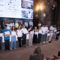 El alumnado de Científic@s en prácticas ha recibido sus diplomas de participación en el acto de clausura de esta edición del programa. / Manuela Luque (CSIC Comunicación)