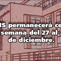 El CCHS permanecerá cerrado la semana del 27 al 30 de diciembre de 2016 El CCHS permanecerá cerrado la semana del 27 al 30 de diciembre de 2016