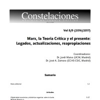 Abierta la convocatoria de propuestas para el próximo número de 'Constelaciones. Revista de Teoría Crítica": Violencia socializadora y dinámicas autoritarias en el horizonte de la crisis Portada de la revista