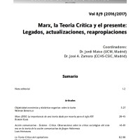 "Constelaciones. Revista de Teoría Crítica" publica el Vol. 8-9 de 2016-2017 dedicado a Marx, la Teoría Crítica y el presente Portada de la revista
