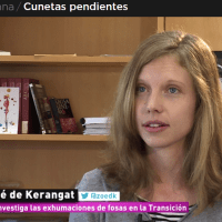 Zoé de Kerangat (ILLA) habla sobre las exhumaciones de las fosas durante la Transición, en el reportaje de investigación de La Sexta 'Cunetas pendientes' Zoé de Kerangat (ILLA) habla sobre las exhumaciones de las fosas durante la Transición, en el reportaje de investigación de La Sexta 'Cunetas pendientes'