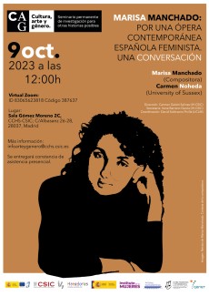 Seminario permanente «Cultura, Arte y Género»: "Marisa Manchado: Por una ópera contemporánea española feminista. Una conversación"