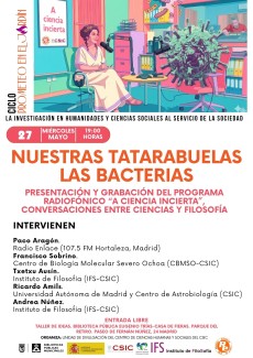 Ciclo de conferencias «Prometeo en el jardín»:  Presentación y grabación del programa radiofónico "A ciencia incierta. Conversaciones entre ciencias y filosofía"
