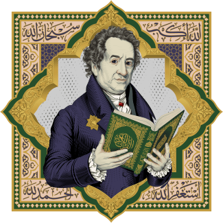 Marwan Shahin God is Perfect (Portrait of Johann Wolfgang von Goethe) 2024 Draft for 3D printed UV inks on aluminium with gold chrome finish mounted on PVC Sintra © Marwan Shahin Marwan Shahin God is Perfect (Portrait of Johann Wolfgang von Goethe) 2024 Draft for 3D printed UV inks on aluminium with gold chrome finish mounted on PVC Sintra © Marwan Shahin