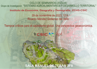 Ciclo de seminarios SADT: "Tiempos críticos para el capitalismo global. Una perspectiva geoeconómica"