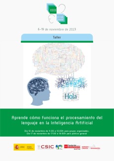 XXIII Semana de la Ciencia 2023: "Aprende cómo funciona el procesamiento del lenguaje en la Inteligencia Artificial"