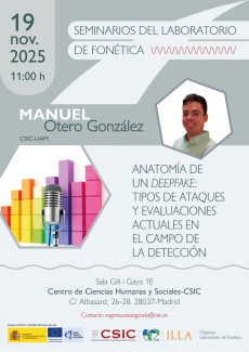 Seminarios del Laboratorio de Fonética: "Anatomía de un deepfake: tipos de ataques y evaluaciones actuales en el campo de la detección"