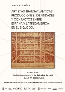 Jornada científica: "Artistas Transatlánticas. Producciones, identidades y contactos entre España y Latinoamérica en el siglo XX"