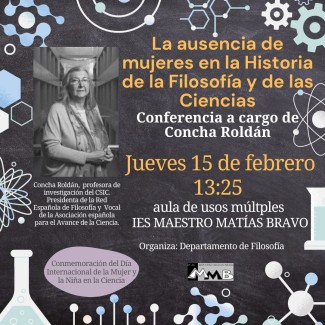 Conferencia: "La ausencia de mujeres en la Historia de la Filosofía y de las Ciencias"