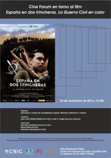 Jornadas de Cine Forum en torno al film. "España en dos trincheras. La Guerra Civil en color"