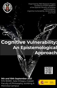 Cartel del simposio Symposium "Cognitive Vulnerability: An Epistemological Approach"