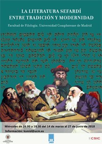Cartel del curso Curso: "La Literatura Sefardí entre Tradición y Modernidad"