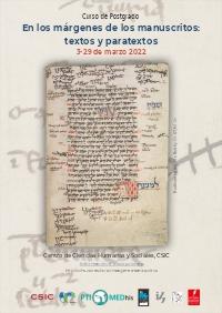 Curso de postgrado: "En los márgenes de los manuscritos: textos y paratextos"