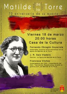 Presentación del libro "Matilde de la Torre. Las Cortes republicanas durante la Guerra Civil", de Francisca Vilches-de Frutos (ILLA)