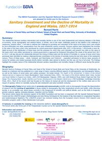 Ciclo de conferencias y curso de posgrado: "Demography Today: "Sanitary Investment and the Decline of Mortality in England and Wales, 1817-1914"