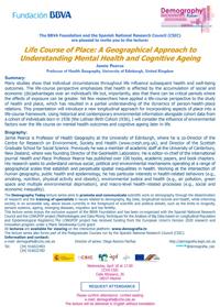 Ciclo de conferencias y curso de posgrado: "Demography Today: "Life course of place: a geographical approach to understanding mental health and cognitive ageing"