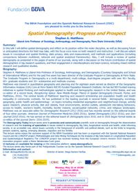 Ciclo de conferencias y curso de posgrado: "Demography Today: "Spatial Demography: Progress and Prospect"