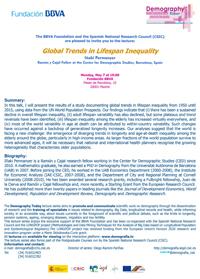 Ciclo de conferencias y curso de posgrado: "Demography Today: "Global Trends in Lifespan Inequality"