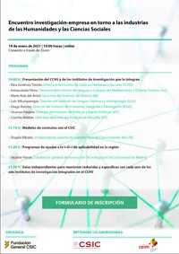 Imagen Encuentro investigación-empresa en torno a las industrias de las Humanidades y las Ciencias Sociales
