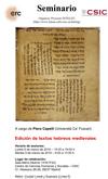 Seminario "Edición de textos hebreos medievales"
