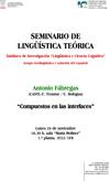 Seminario de Lingüística Teórica LyCC: “Compuestos en las interfaces”