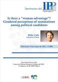 Seminarios del IPP: "Is there a "woman-advantage"? Gendered perceptions of nominations among political candidates"