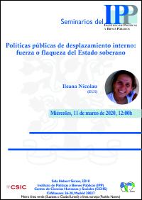 Seminario IPP: "Políticas públicas de desplazamiento interno: fuerza o flaqueza del Estado soberano