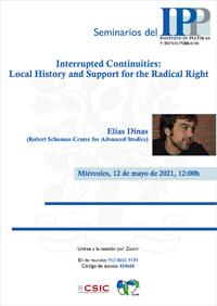Seminario del IPP: “Interrupted Continuities:Local History and Support for the Radical Right”