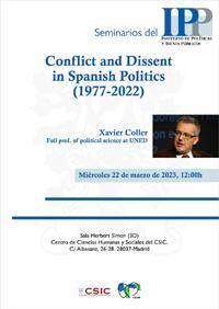 Seminarios del IPP: "Conflict and Dissent  in Spanish Politics  (1977-2022)"