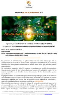 Jornada de Sociedades COSCE 2022: "Ciencia para un mundo sostenible"