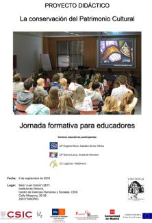 Jornada formativa para educadores del Proyecto didáctico "La conservación del Patrimonio Cultural"