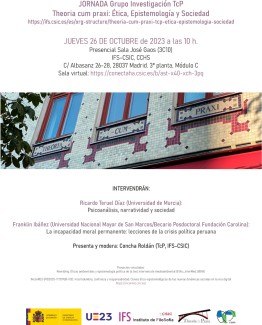 Jornada Grupo Investigación TcP Theoria cum praxi: Ética, Epistemología y Sociedad Jornada Grupo Investigación TcP Theoria cum praxi: Ética, Epistemología y Sociedad
