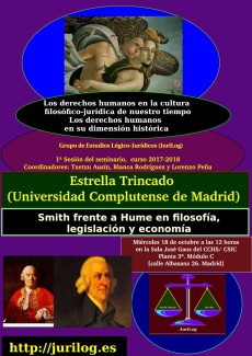 Seminario «Los derechos humanos en la cultura filosófico-jurídica de nuestro tiempo»: "Smith frente a Hume en filosofía, legislación y economía"